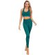 Green Women Casual Yoga Clothes Set Breathable Fitness Sport Suit