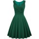 Dark Green Women's Vintage Dress Summer Dress For Office