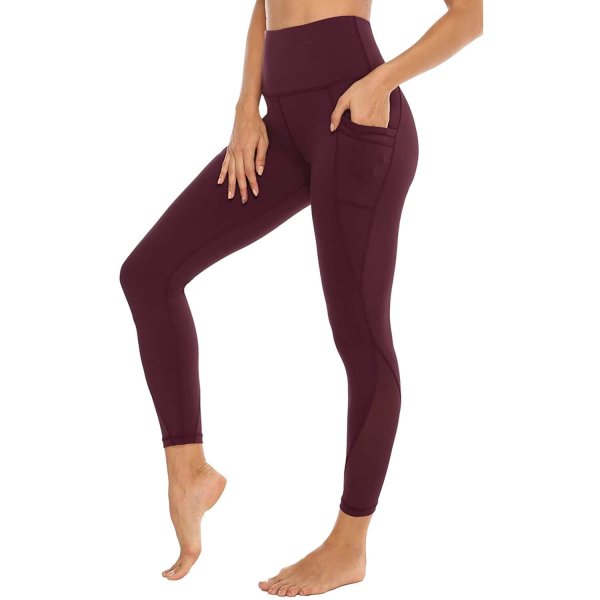 Wine Red Women Formal Yoga Trousers Soft Gym Running Pants