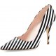 Black Stripe Womens Slip On And Soft Heels Comfort For All-day Walk