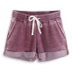 Burnout Wine Ladies Vintage Shorts Comfort Breeches For Women