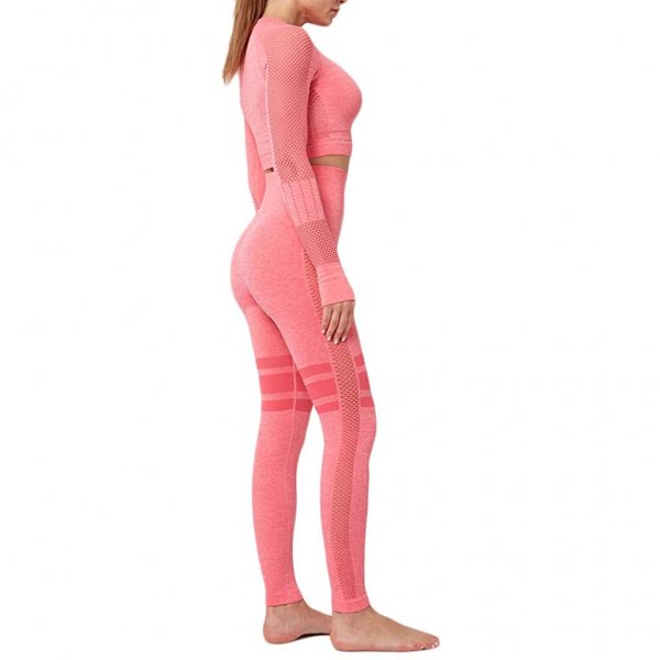 Pink Women's Fashion Yoga Clothes Set Casual Workout Activewear Sets