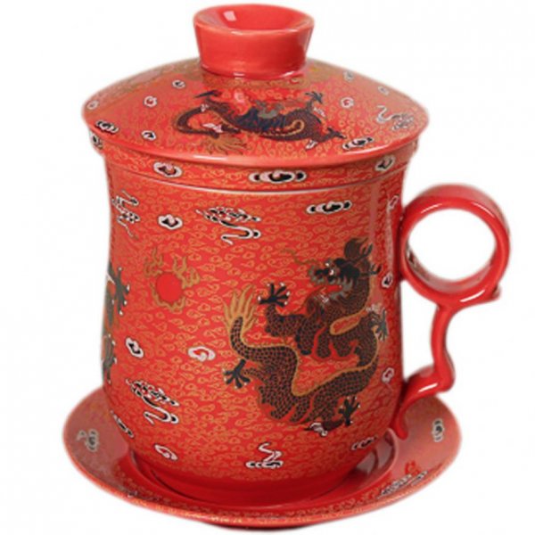 Red Dragon Creativity Tea Cup Tea Party For Gift