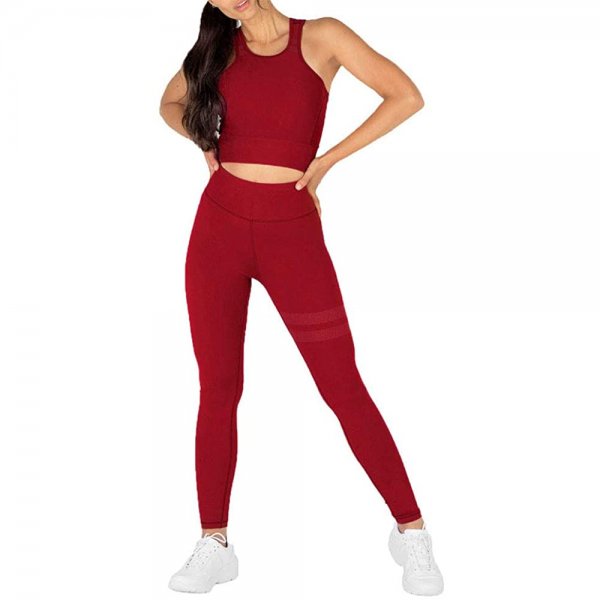 Stripe Red Madam Casual Yoga Clothes Set Casual For Sport